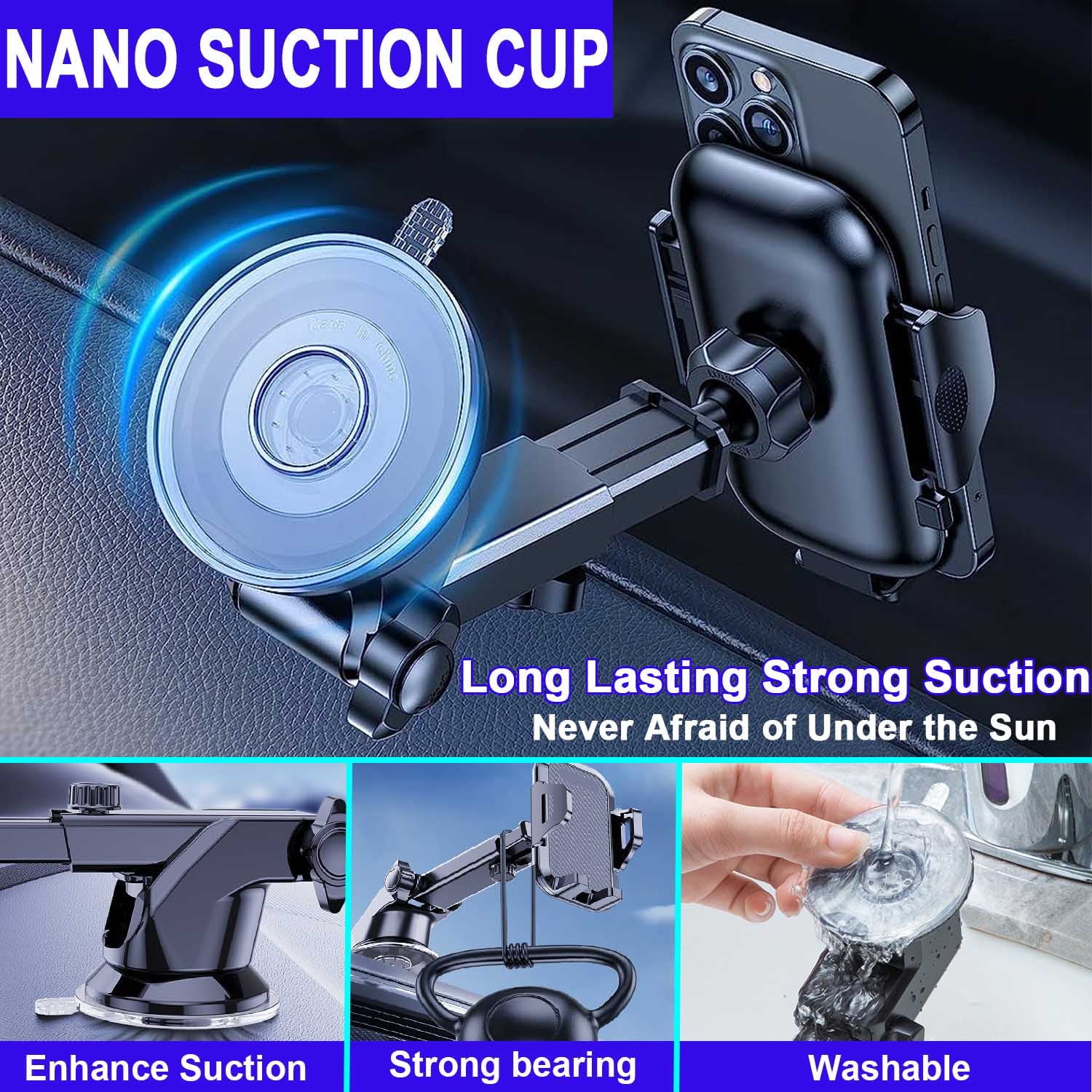 Soporte De Smartphone Para Auto, Soporte De Smartphone Para Auto Con Clip De Ventilación De Aire Para Auto, Soporte Universal De Celular De Brazo Largo, Soportes De Smartphone Para Auto Para Todos Los Smartphones
