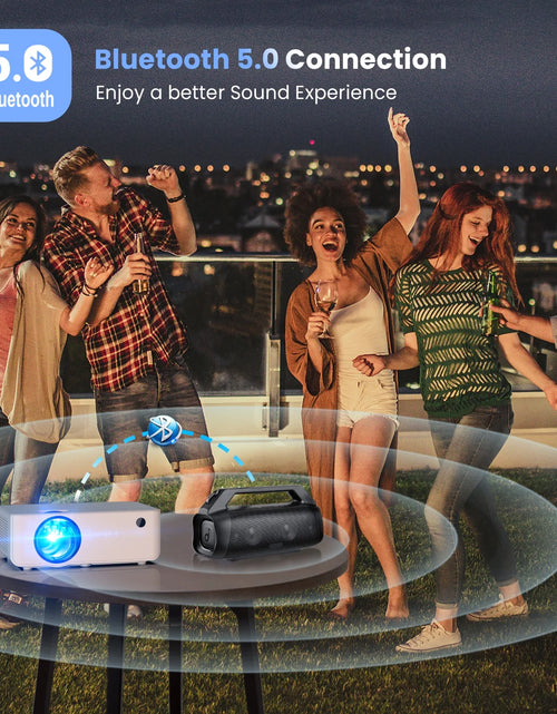Load image into Gallery viewer, Wifi Bluetooth Projector, Portable Movie Projector Native 1080P for Home &amp;Outdoor, Full HD Video Projector Compatible with Phone/Laptop/Pc/ TV Stick/Usb/Sd Card (Tripod Included)

