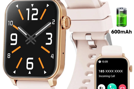 Reloj Inteligente Con Batería Extra Grande De 46 Mm, (Responder Hacer Llamadas/Tiempo De Espera 60 Días/120+ Modo Deportivo) Compatible Con Dispositivos Android Y Iphone, Regalo Perfecto (Rosa)