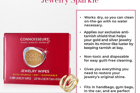Gold & Silver Jewelry Cleaning Wipes, Red Compact, 25Ct Dry Disposable Wipes Clean and Polish Gold and Silver Jewelry