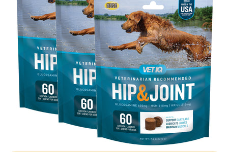 (3 Pack) Vetiq Hip & Joint Supplement for Dogs, Chicken Flavored Soft Chews, 7.4 Oz, 60 Count