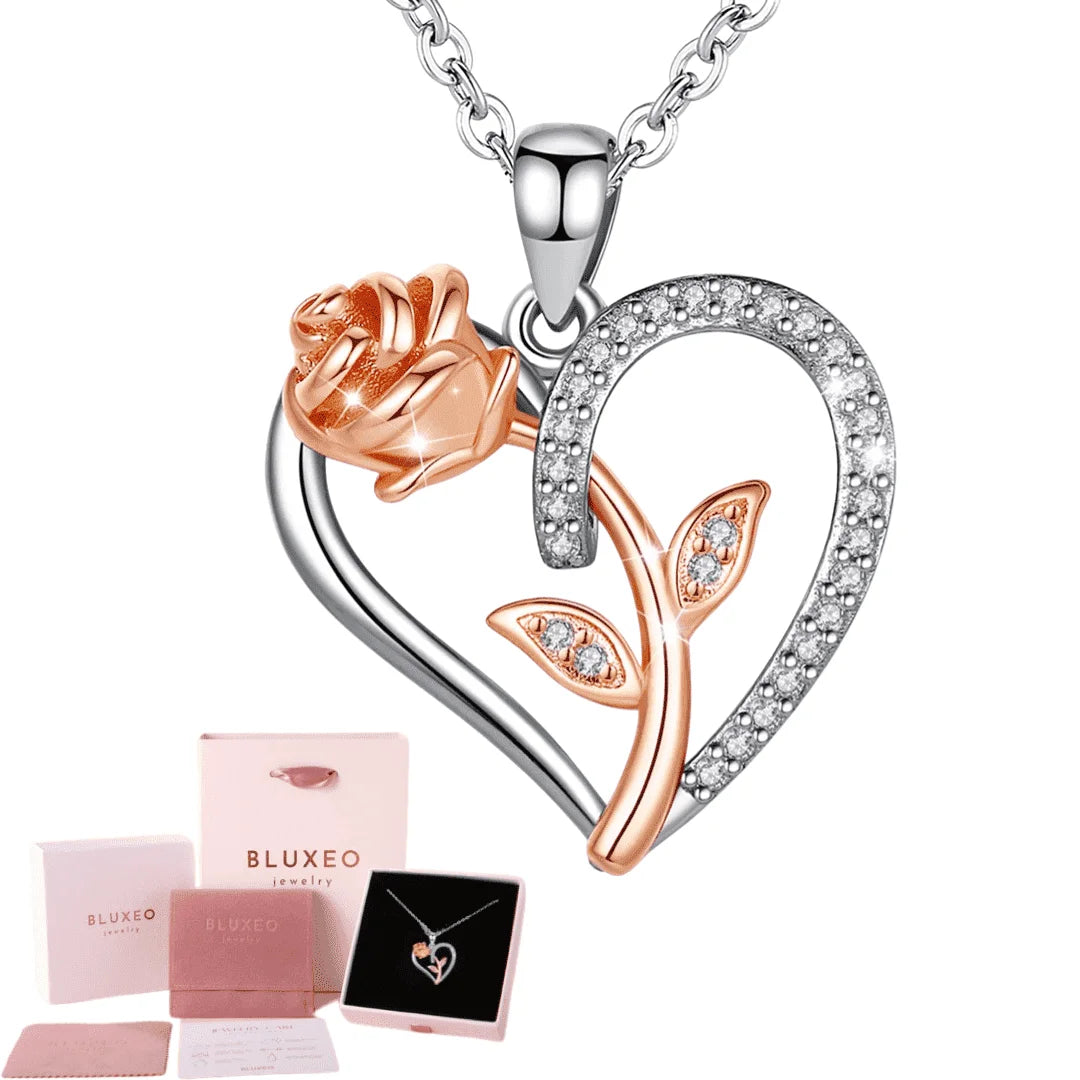 Collar De Plata Esterlina Para Mujer Regalo Para Mamá Esposa De Esposo Día De San Valentín Novia Collar De Corazón De Rosa Para Novia Regalos De Cumpleaños Madre Hija Colgante