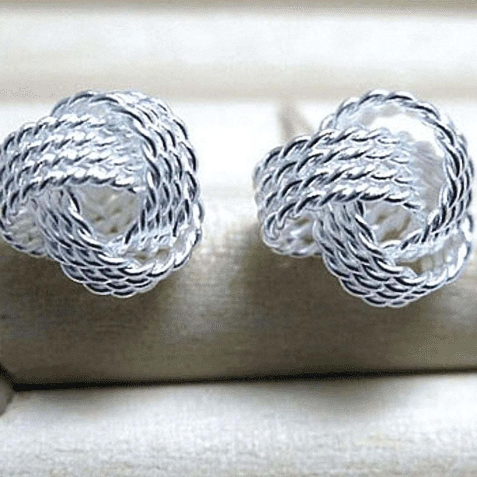 Juego De Collar Y Aretes a Juego De Plata Esterlina Con Nudo De Amor Infinito Para Mujer Ocasión Especial Cumpleaños Vacaciones
