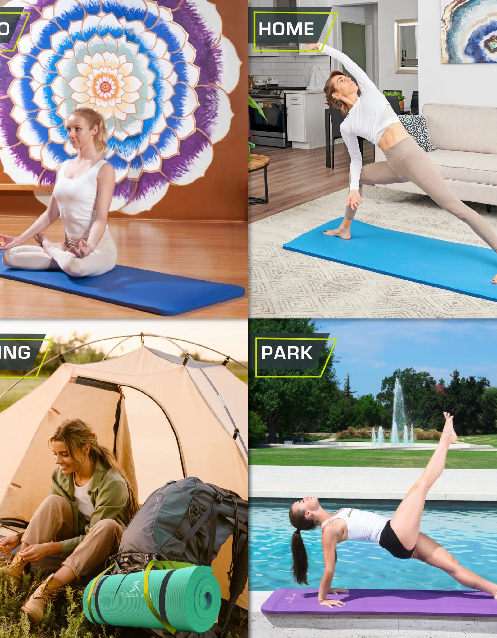 Extra Grueso Yoga Y Pilates Estera 1 En, Green