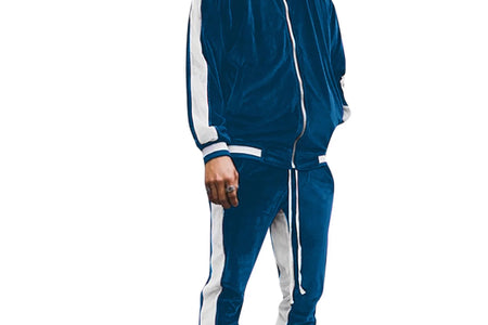 Velour Tracksuit Mens,2023 Men'S Velour Tracksuit 2 Pieces Winter Warm Full Zip up Jacket Sweatpants Fitness Sportswear Sweatsuit Jogger Sets