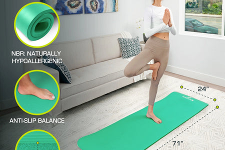 Extra Grueso Yoga Y Pilates Estera 1 En, Green