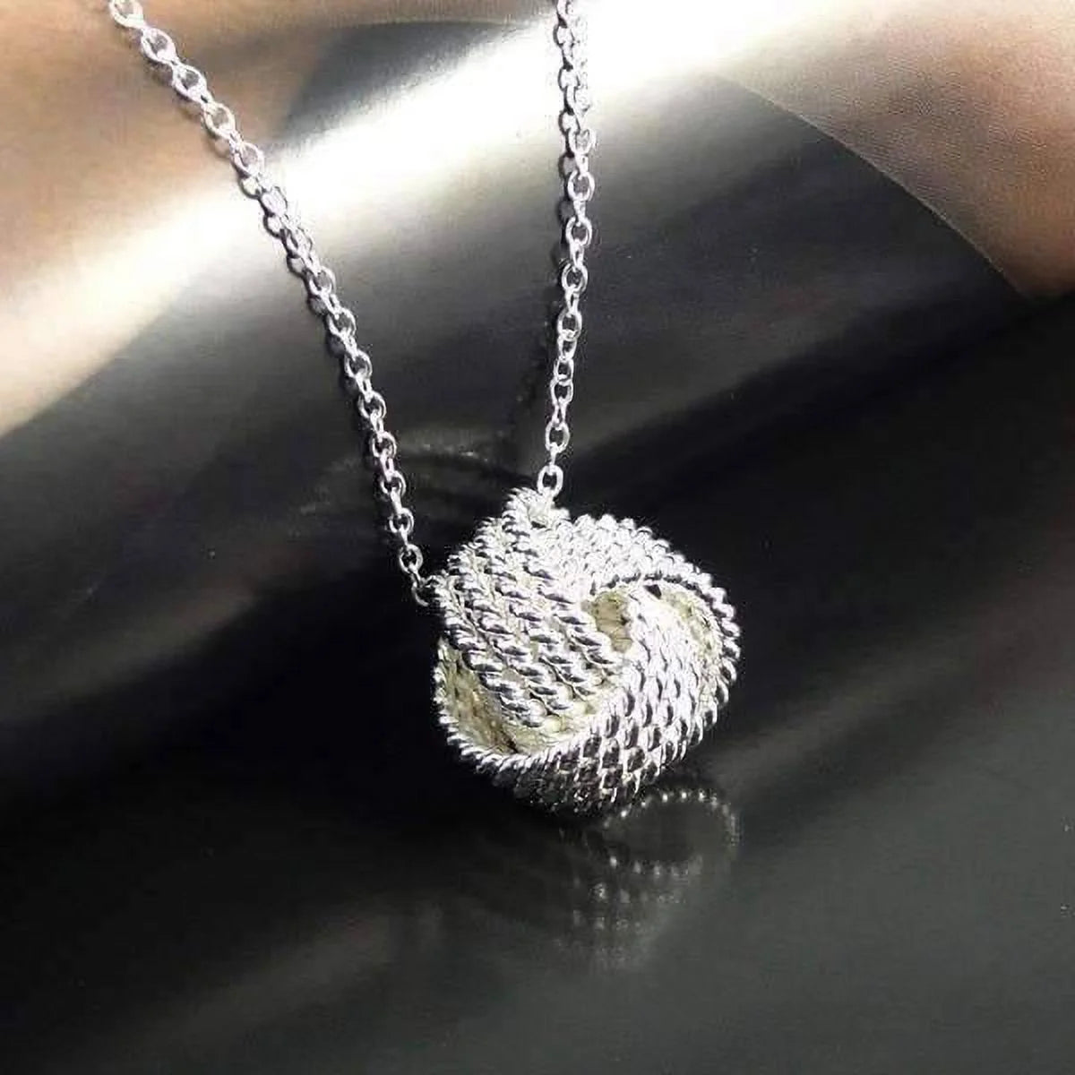 Juego De Collar Y Aretes a Juego De Plata Esterlina Con Nudo De Amor Infinito Para Mujer Ocasión Especial Cumpleaños Vacaciones