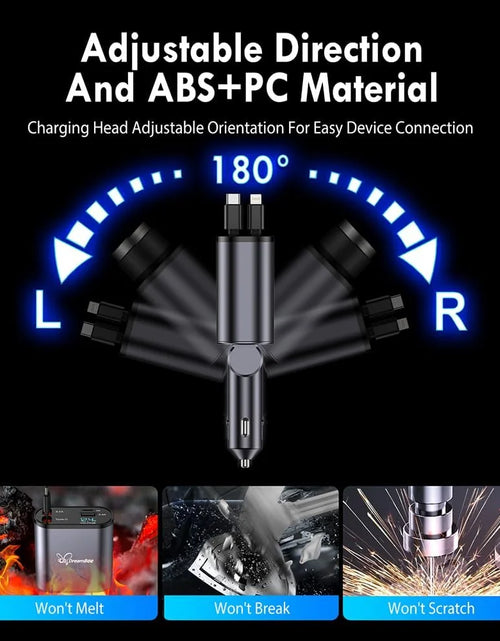 Load image into Gallery viewer, , Carga Súper Rápida 4 En 1 Con Cables Retráctiles (31,5 Pulgadas) Y 2 Puertos USB, Negro
