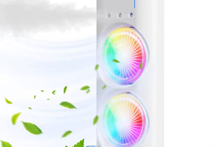 2-In-1 Dual Fan Three-Hole Spray Humidification Fan Water Cooling Fan Air Cooling Fan with RGB Colorful Lights Humidifier