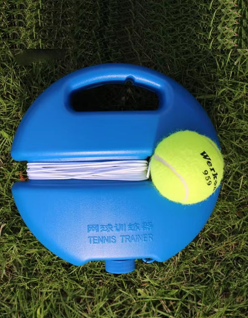 Load image into Gallery viewer, Heavy Duty Tennis Training Aids Base with Elastic Rope Ball Practice Self-Duty Rebound Tennis Trainer Partner Sparring Device

