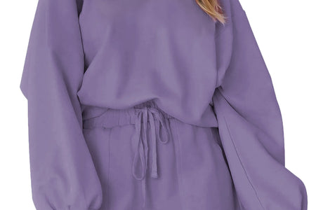 Pajama Sets for Women Two Piece Outfits Long Sleeve Sweatshirts Lounge Sets Casual Tops and Shorts Fall Outfits