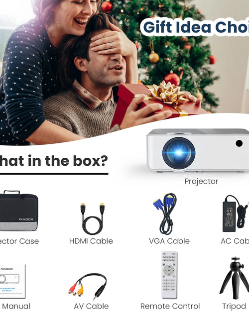 Load image into Gallery viewer, Wifi Bluetooth Projector, Portable Movie Projector Native 1080P for Home &amp;Outdoor, Full HD Video Projector Compatible with Phone/Laptop/Pc/ TV Stick/Usb/Sd Card (Tripod Included)
