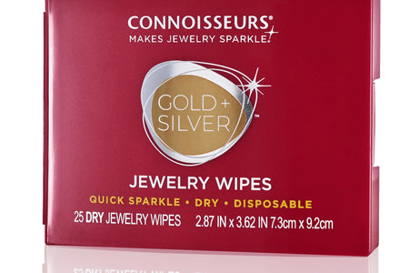 Gold & Silver Jewelry Cleaning Wipes, Red Compact, 25Ct Dry Disposable Wipes Clean and Polish Gold and Silver Jewelry