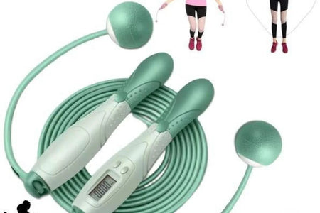 Weighted Cordless Jump Ropes with 2 Balls & Adjustable Length Bod Rope for Kids Men Women,Speed Digital Counting Ropeless Skipping Rope with Calorie Counter for Indoor Fitness Workout Boxing Gym