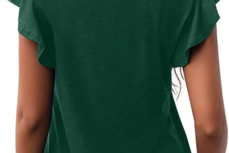 Blusas Tipo Túnica De Punto Con Volantes De Verano De Manga Corta Camisetas Camiseta Sin Mangas Blusa Para Mujer