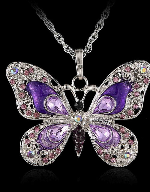 Load image into Gallery viewer, Vikakiooze Regalos Del Día De La Madre Collar De Mariposa, Collares Colgantes De Joyería De Ópalo Para Mujeres, Collares De Plata Para Mujeres, Regalos Para Niñas Para El Día De San Valentín De Cumpleaños
