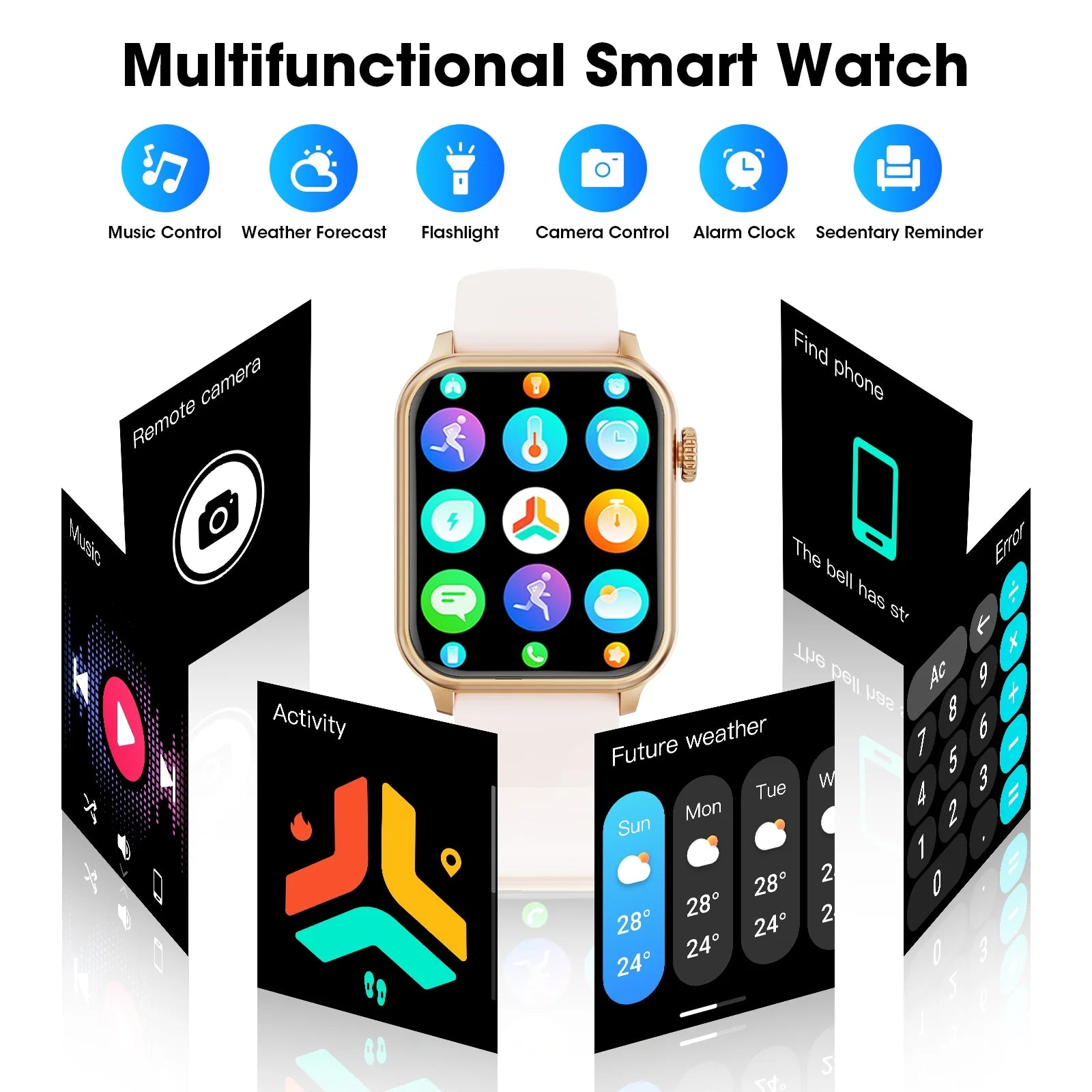 Reloj Inteligente Con Batería Extra Grande De 46 Mm, (Responder Hacer Llamadas/Tiempo De Espera 60 Días/120+ Modo Deportivo) Compatible Con Dispositivos Android Y Iphone, Regalo Perfecto (Rosa)