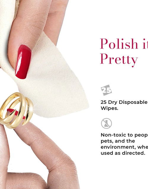Load image into Gallery viewer, Gold &amp; Silver Jewelry Cleaning Wipes, Red Compact, 25Ct Dry Disposable Wipes Clean and Polish Gold and Silver Jewelry
