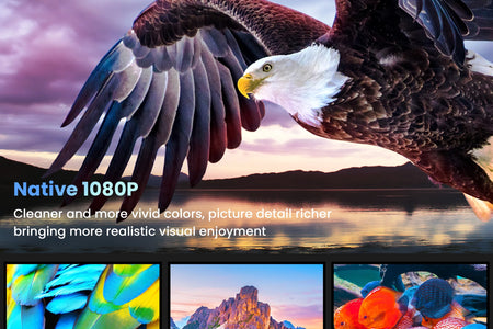 Wifi Bluetooth Projector, Portable Movie Projector Native 1080P for Home &Outdoor, Full HD Video Projector Compatible with Phone/Laptop/Pc/ TV Stick/Usb/Sd Card (Tripod Included)