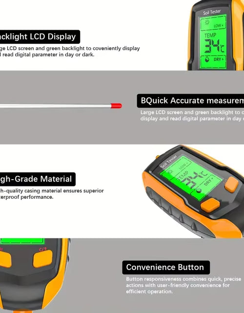 Load image into Gallery viewer, SmartGrow 4-in-1 Digital Soil Meter – Moisture, pH, Temperature &amp; Sunlight Intensity for Perfect Plant Care
