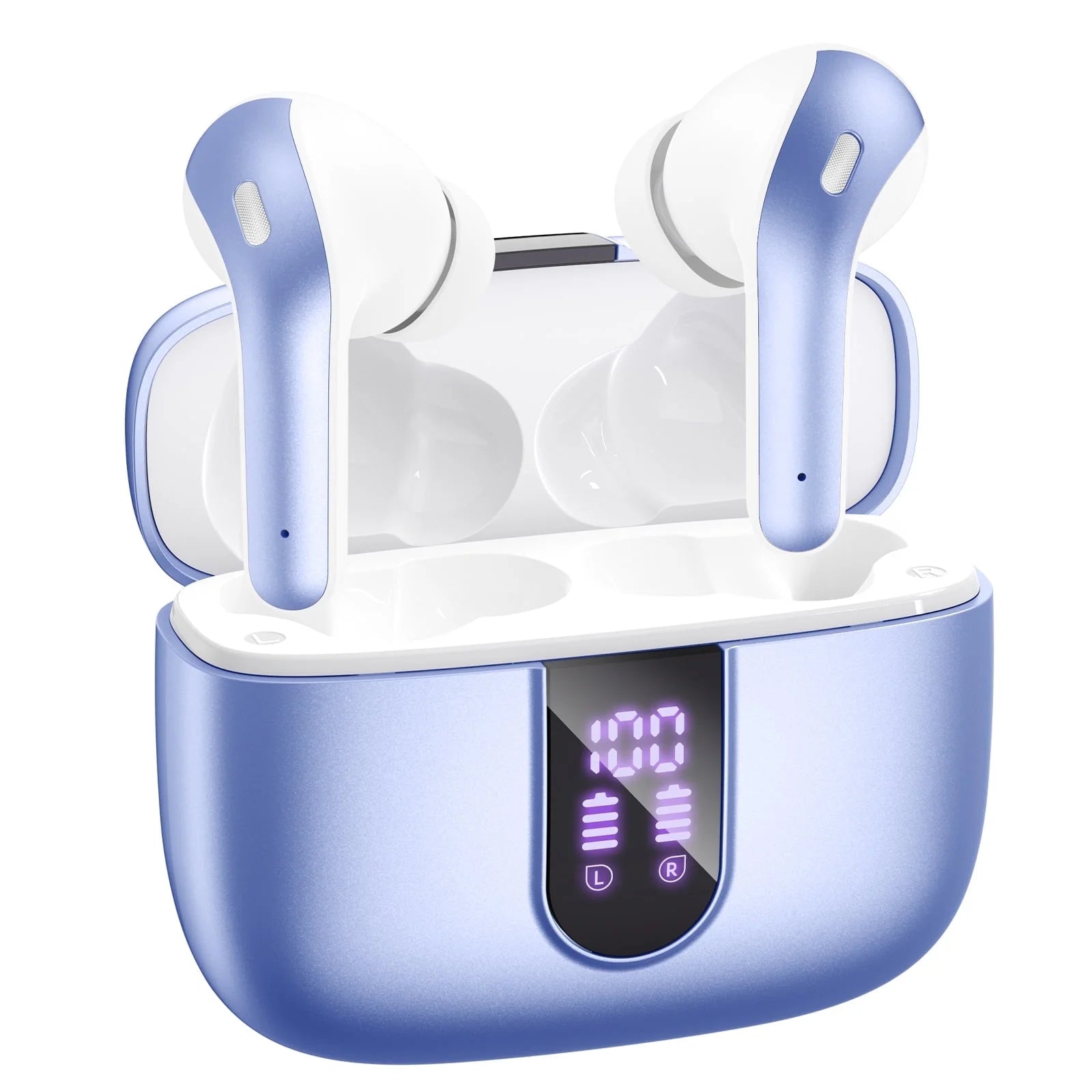 VEATOOL Audífonos Bluetooth True Wireless Earbuds 65H Reproducción Pantalla De Energía Auriculares Con Estuche De Carga Inalámbrica IPX7 a Prueba De Agua Intraaurales Earbuds Con Micrófono Para TV Smartphone Computadora Laptop