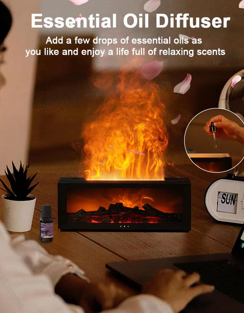 Load image into Gallery viewer, Air Humidifier Essential Oils Humidifiers Home Aroma Humidifier Flame Automatic Fragrance Diffuser with LED Light Remote Control
