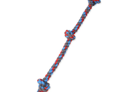 Flossy Masticables Mezcla De Algodón 3 Nudos Cuerda Tirador Perro Juguete, Extra Grande, 36"