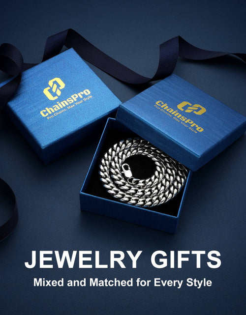 Load image into Gallery viewer, Collares Hip Hop Para Hombre Cadenas Cubanas Tipo Curb 20Inch 10Mm Cadenas De Acero Inoxidable Collar Del Día Del Padre Regalo Para Hombre Papá Hijo
