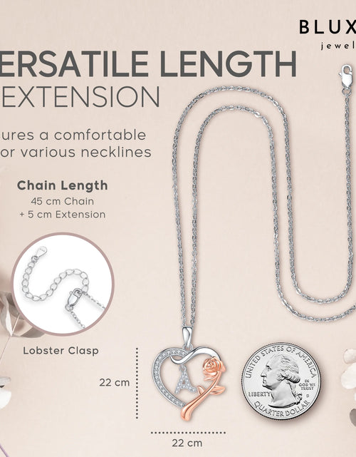 Load image into Gallery viewer, Collar De Plata Esterlina Para Mujer Regalo Para Mamá Esposa De Esposo Día De San Valentín Novia Collar De Corazón De Rosa Para Novia Regalos De Cumpleaños Madre Hija Colgante
